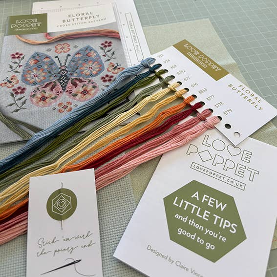 Floral Butterfly Cross Stitch Kit