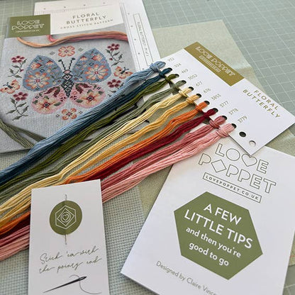 Floral Butterfly Cross Stitch Kit