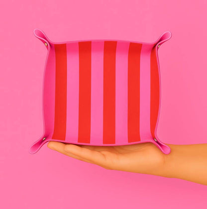 Pink & Red Stripe Thread Catcher Tray