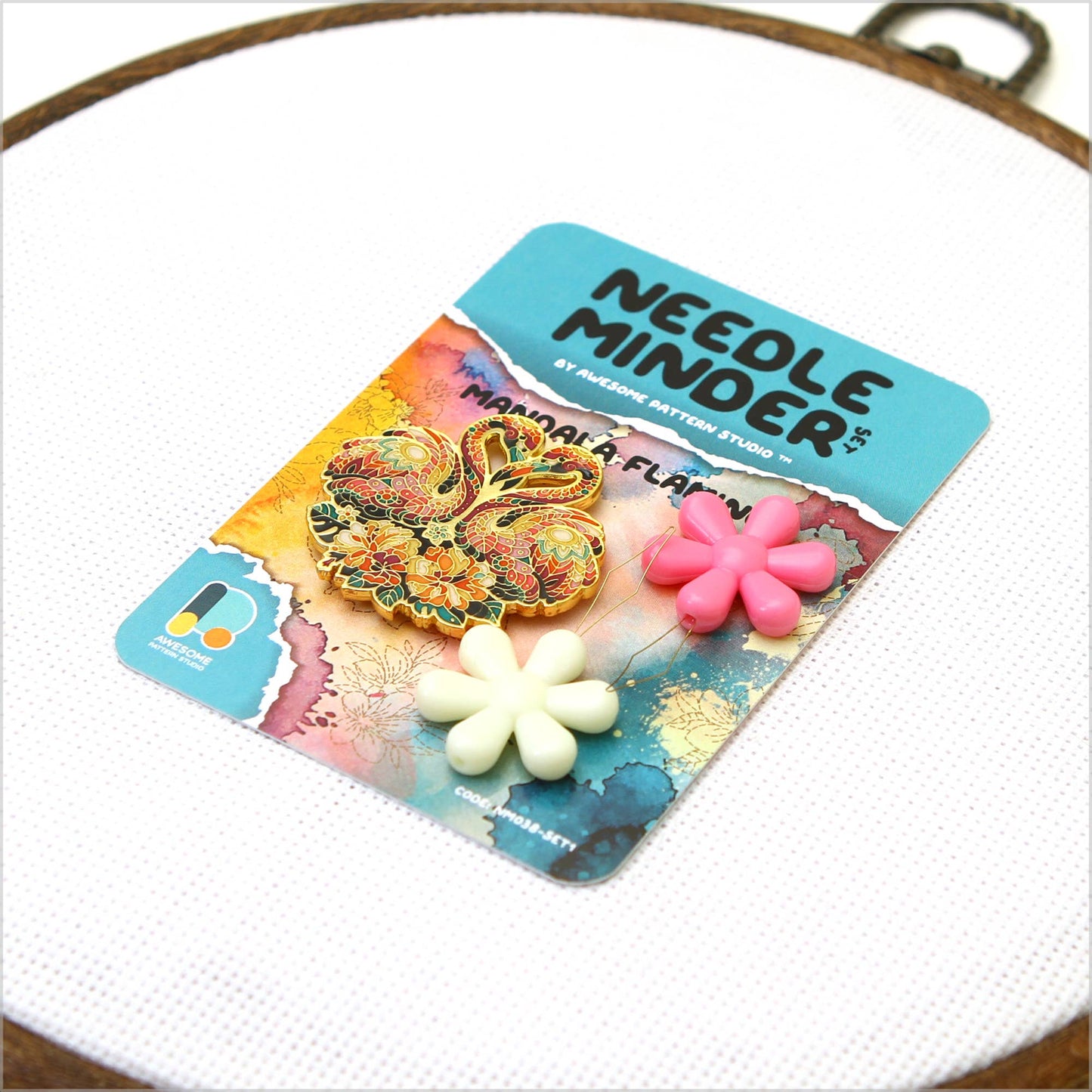 Mandala Flamingo - Magnetic Needle Minder Set #1