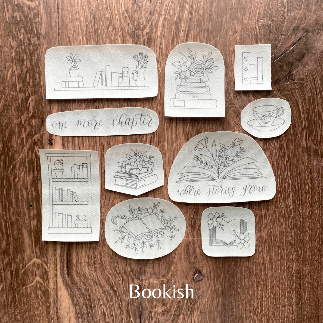 Stick and Stitch Embroidery Designs: Bookish / Large: 6"x11"