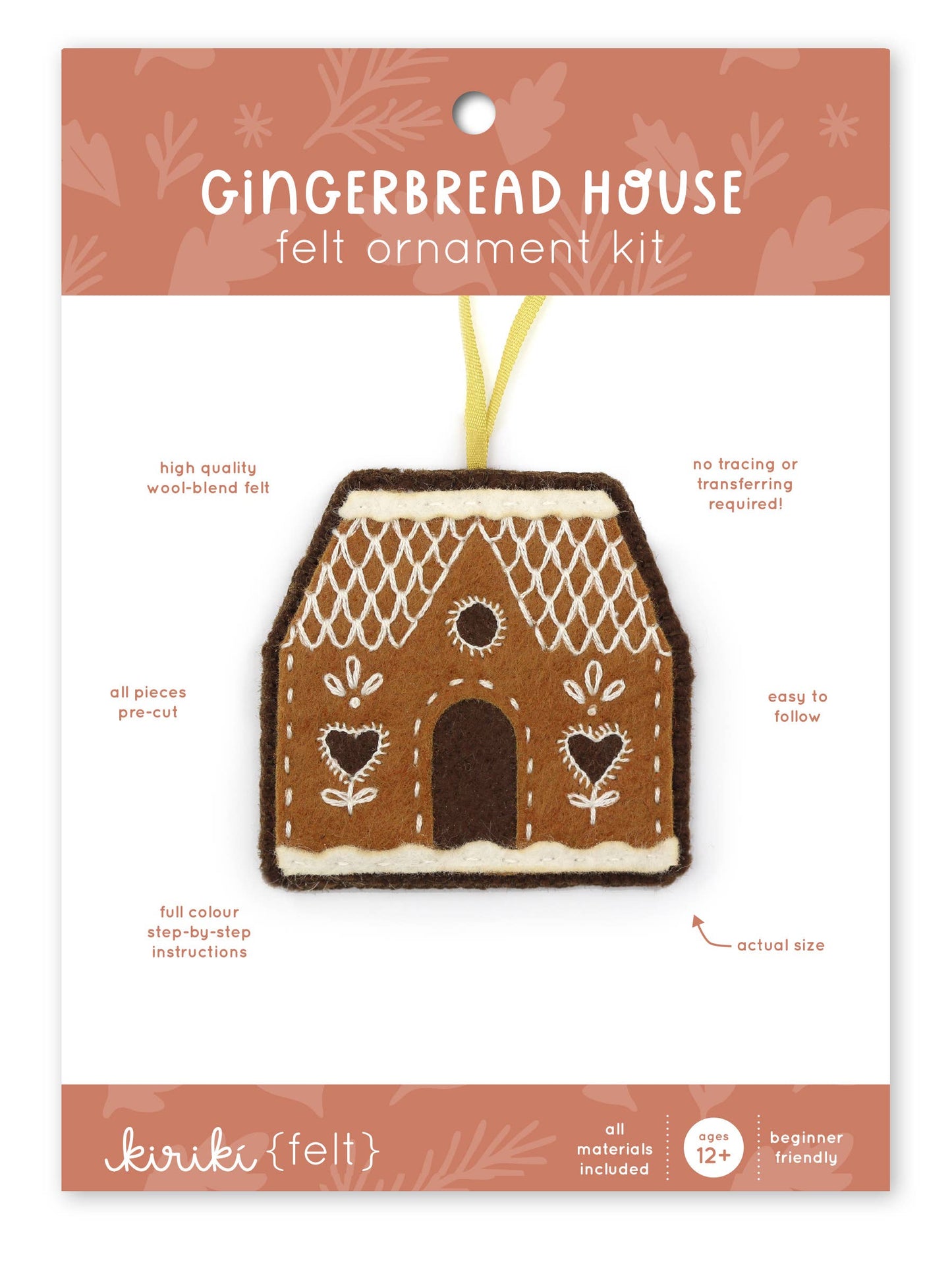 Gingerbread House Felt Ornament Kit