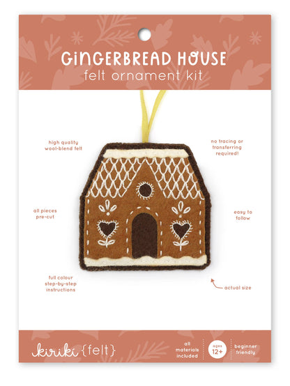 Gingerbread House Felt Ornament Kit