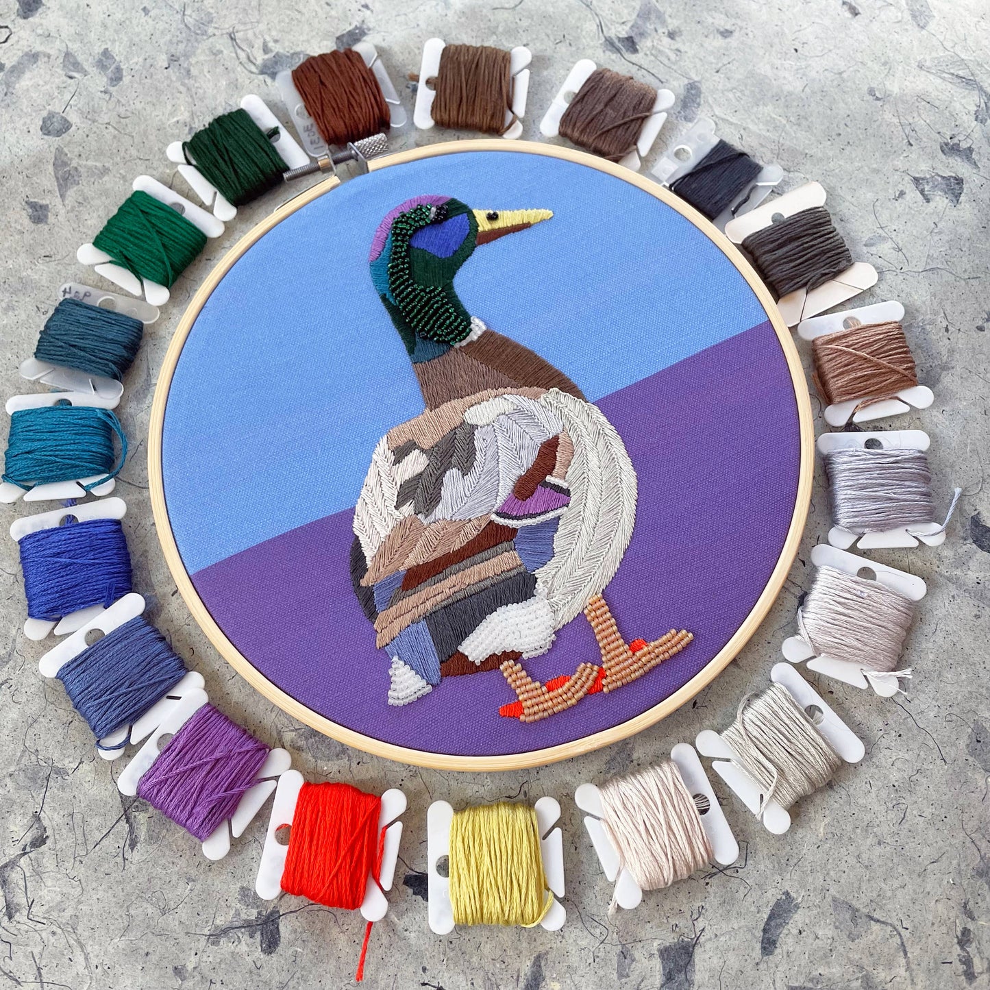 Embroidery and Beadwork Kit Mallard Duck