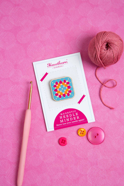 Granny Square Crochet Magnetic Needle Minder