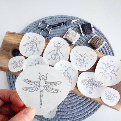 Insect Stick and Stitch Embroidery Pattern