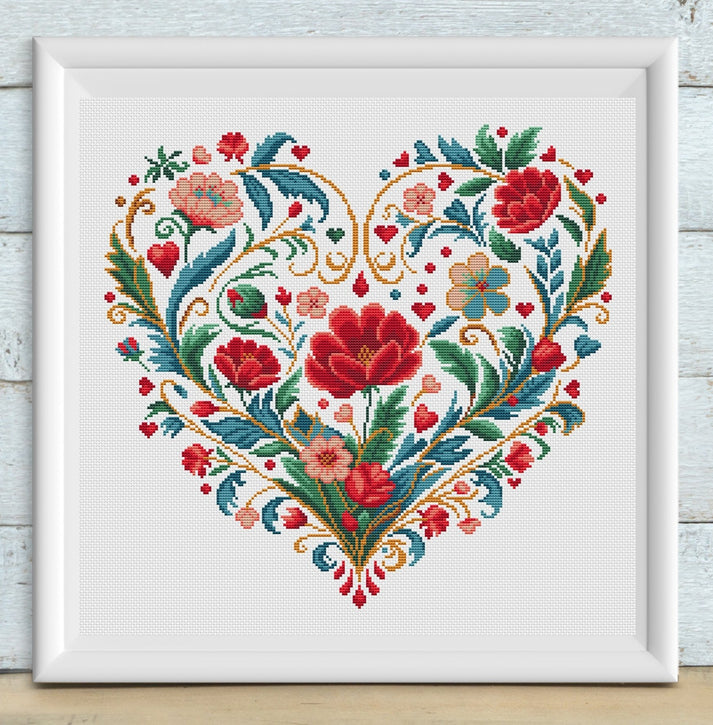 Heart Bloom Pattern – Colour and Cotton