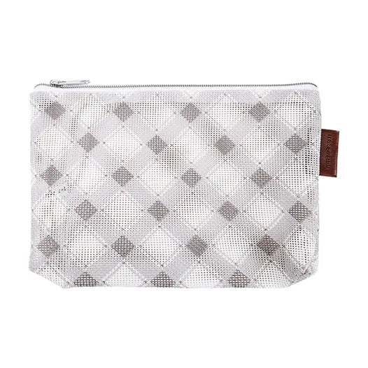 Charcoal Plaid Mini Project Bag 6.5" x 9"