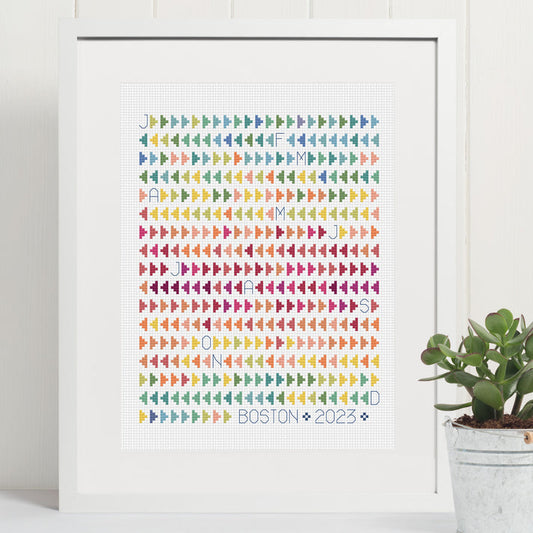 Flying Geese Temperature Cross Stitch Pattern
