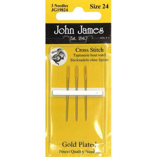 John James Gold Plated Tapestry Needles Size 24