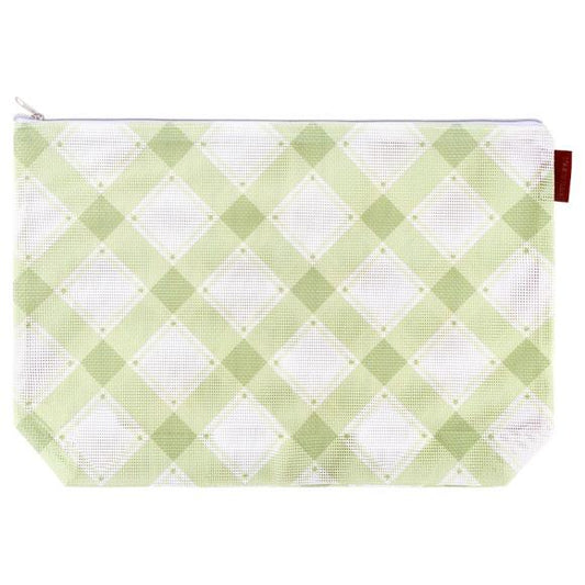 Olive Plaid Project Bag 11" x 16"