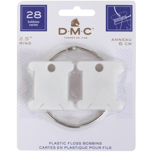 Plastic Floss Bobbins with 2.5 inch Metal Ring