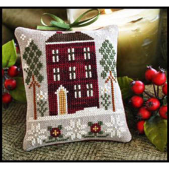 Ornament 6 Red House In Winter Pattern
