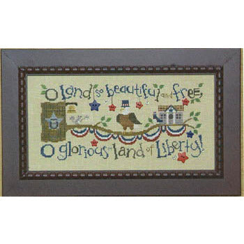 Patriotic Branch White Bird House Pattern