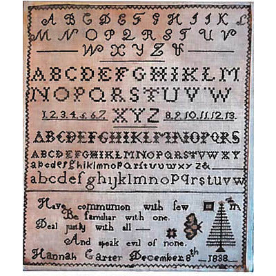 Hannah Carter 1838 Pattern