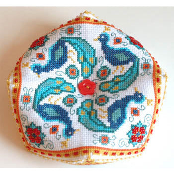Peacock Biscornu Pattern