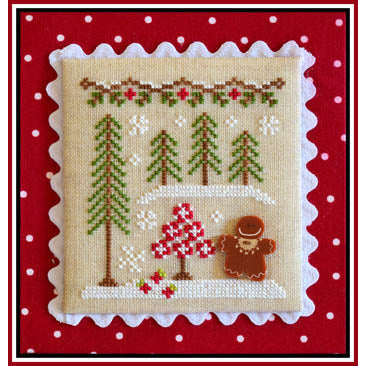 Gingerbread Village 2-Gingerbread Girl And Peppermint Tree Pattern