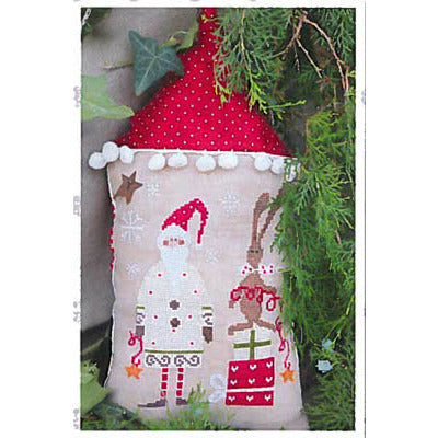 Santa With His Helper - White Pattern