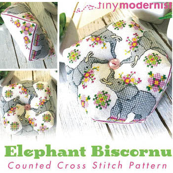 Elephant Biscornu - January Pattern