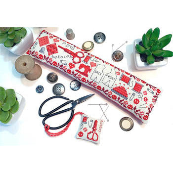 Vintage Red Sewing Set Pattern