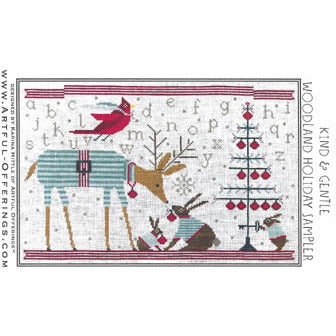 Kind and Gentle Woodland Holiday Sampler Pattern