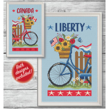 Patriotic Bicycles Pattern