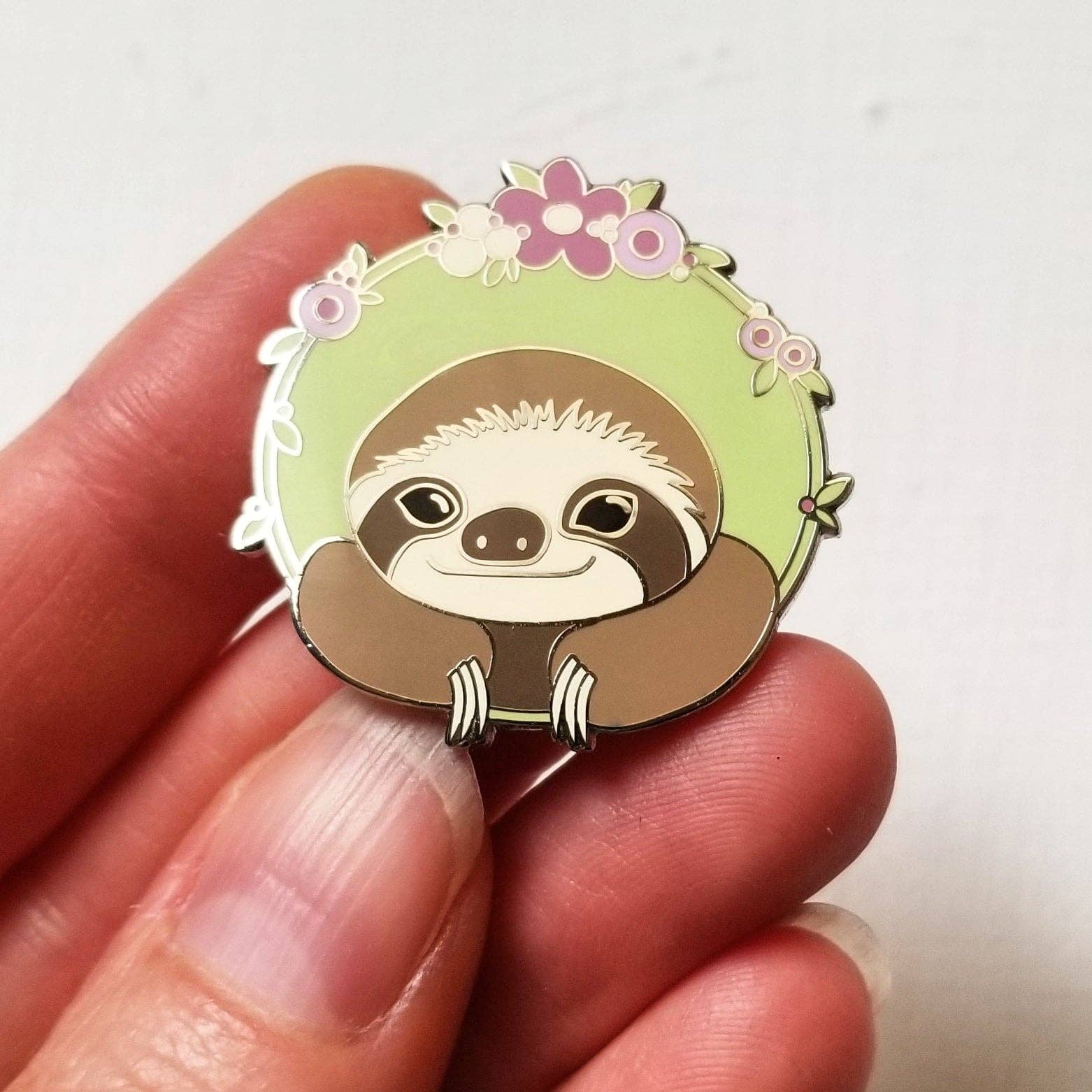 Sloth Needle Happy Sloth Enamel Needle Minder – Colour and Cotton