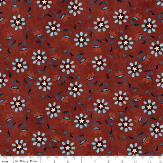 Bright Stars Floral Red by Teresa Kogut