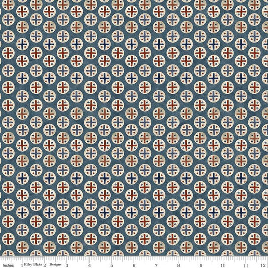 Bright Stars Dots Blue by Teresa Kogut