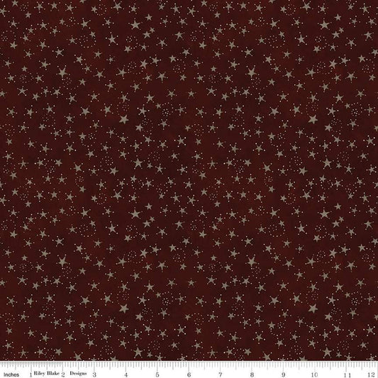 Bright Stars Stars Burgundy by Teresa Kogut
