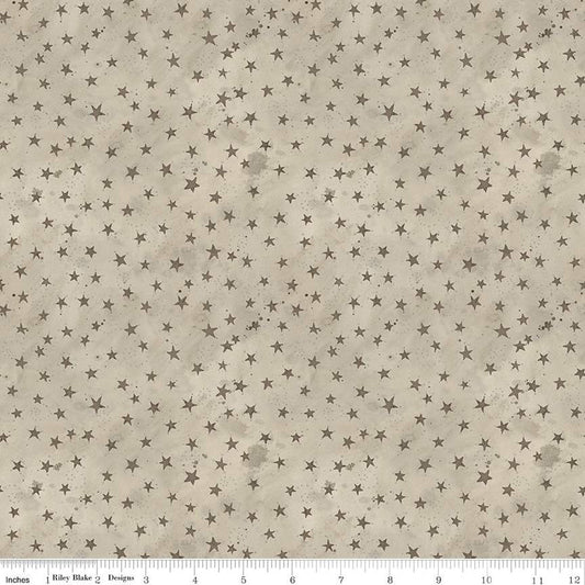 CLEARANCE PER YARD Bright Stars Stars Natural by Teresa Kogut #C13106 Natural