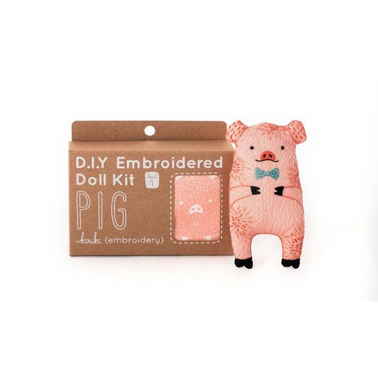 Pig Plush Embroidery Kit