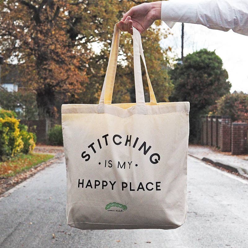 Caterpillar Tote Bag Happy Place